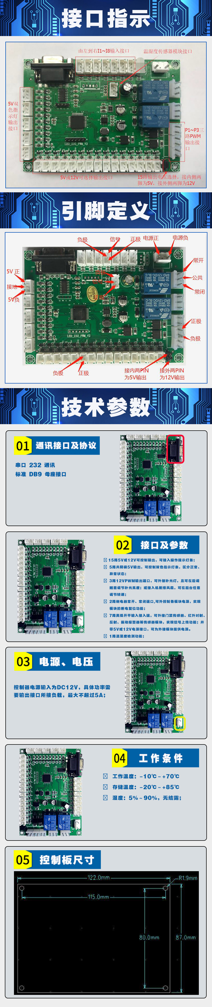 自助終端機(jī)專用控制模塊指示燈人體感應(yīng)溫濕度傳感器電路板軟件開(kāi)發(fā)